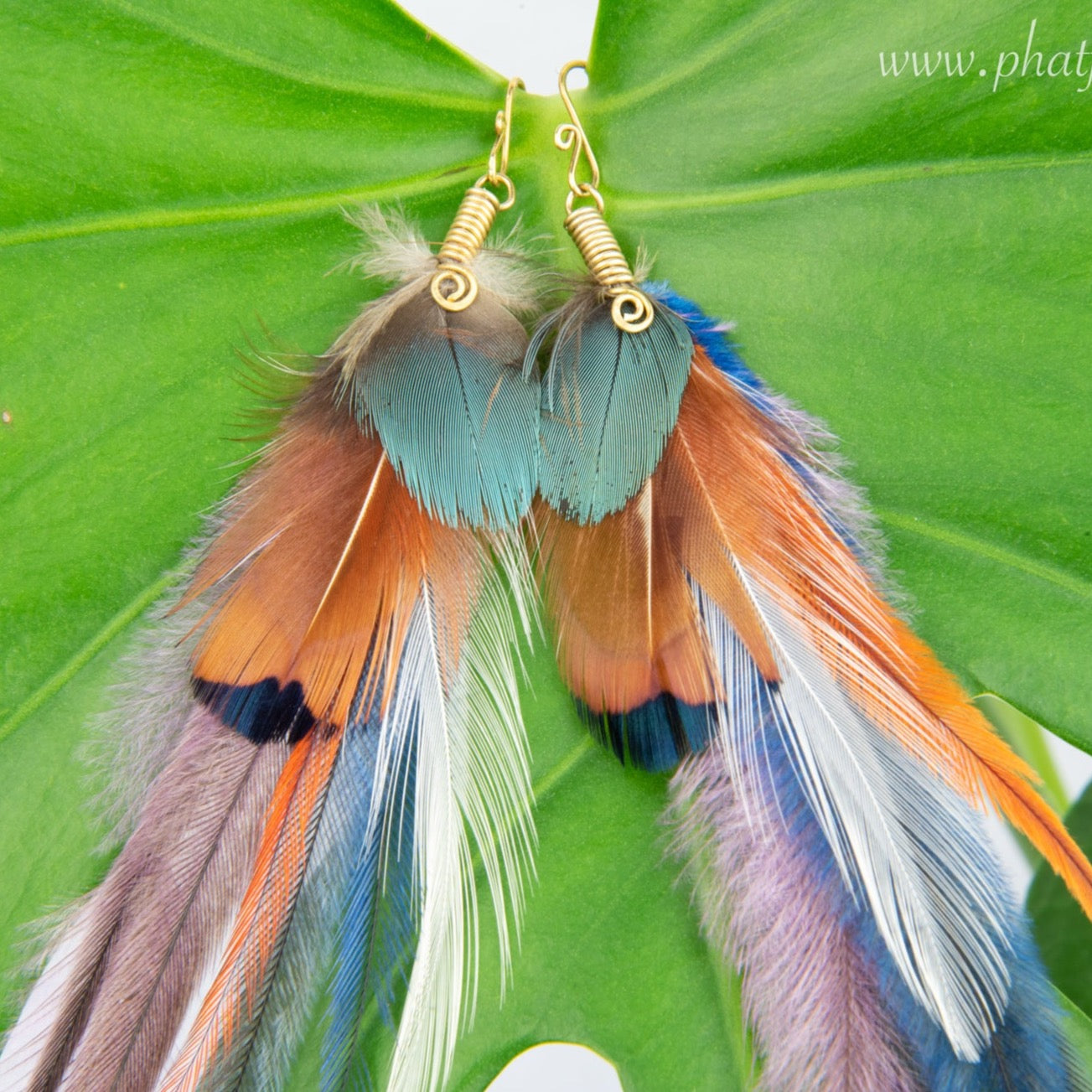 Handmade on sale feather earrings