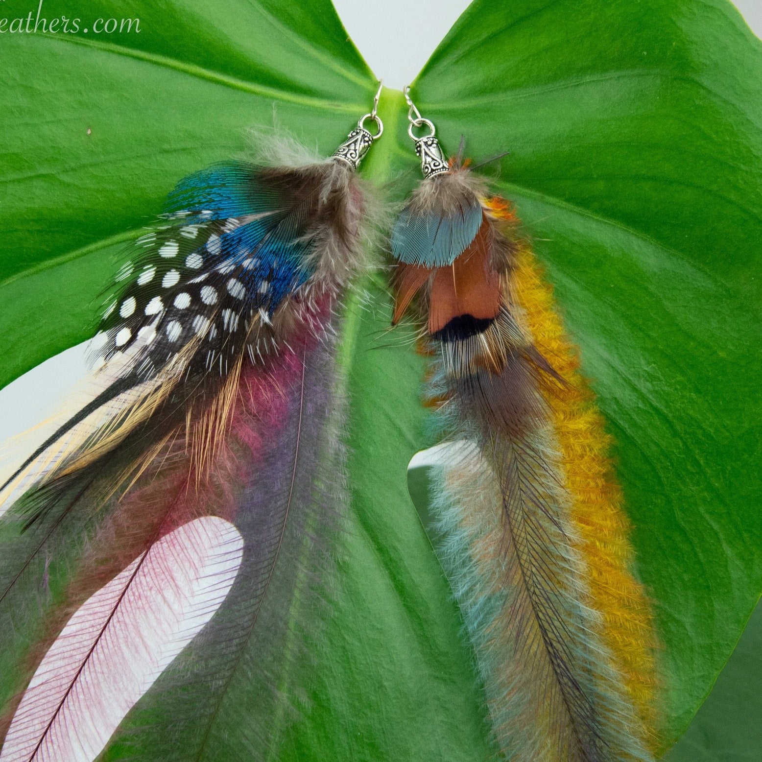 Extra long sale feather earrings